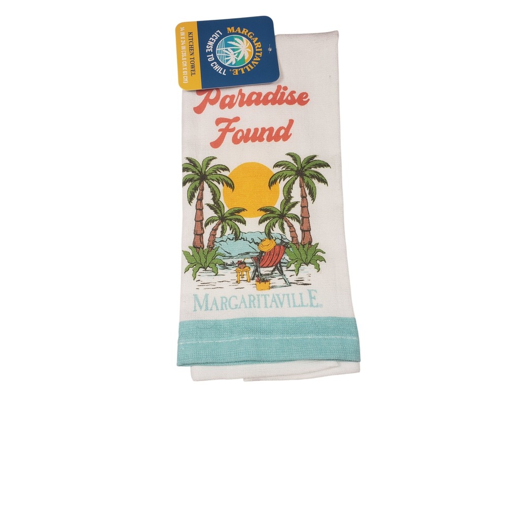 🏝️Margaritaville 100% Cotton Kitchen Tea Towel Paradise Found 14x24 NEW